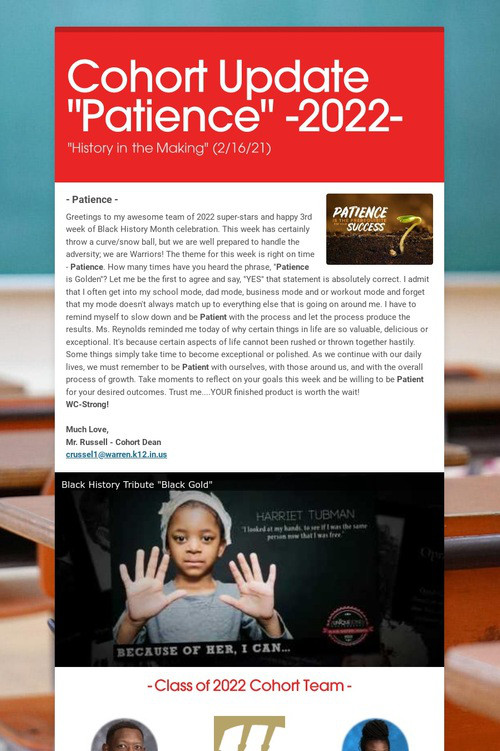Cohort Update "Patience" -2022-