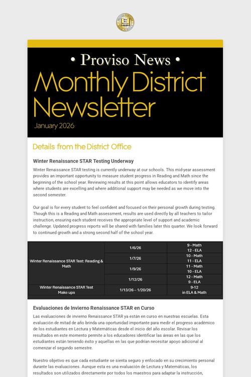 Monthly District Newsletter