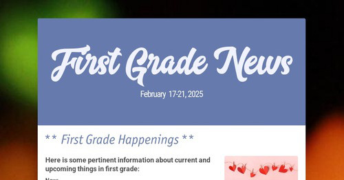 First Grade News