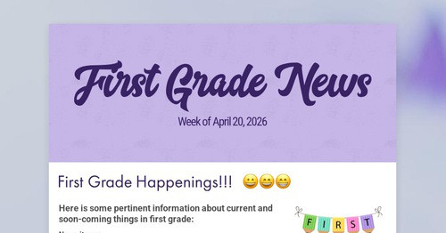 First Grade News