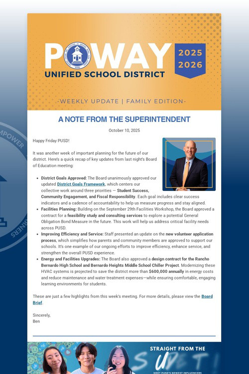 Superintendent's Weekly Update