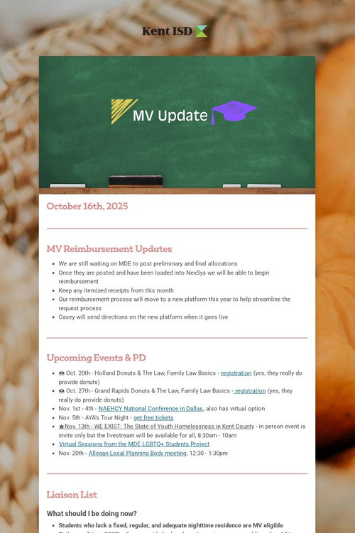 MV Update