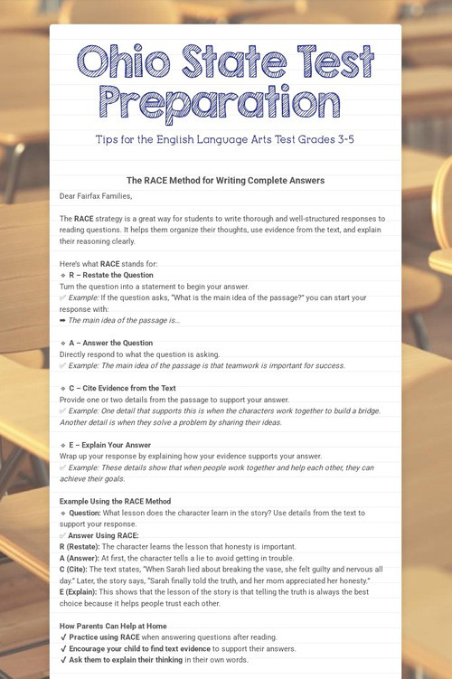 Ohio State Test Preparation