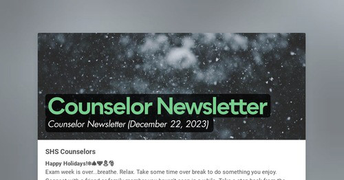 Counselor Newsletter