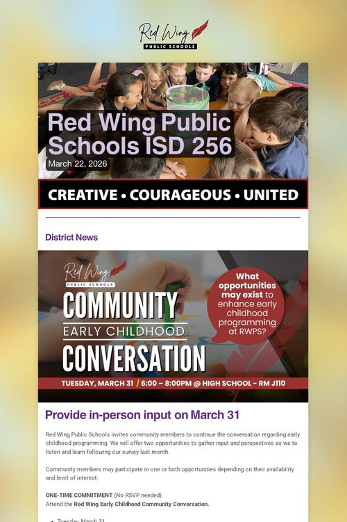 Red Wing Public Schools ISD 256