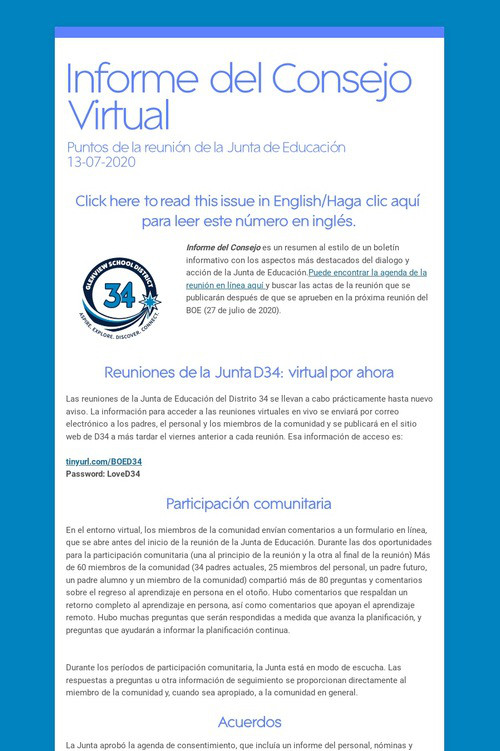 Informe del Consejo Virtual