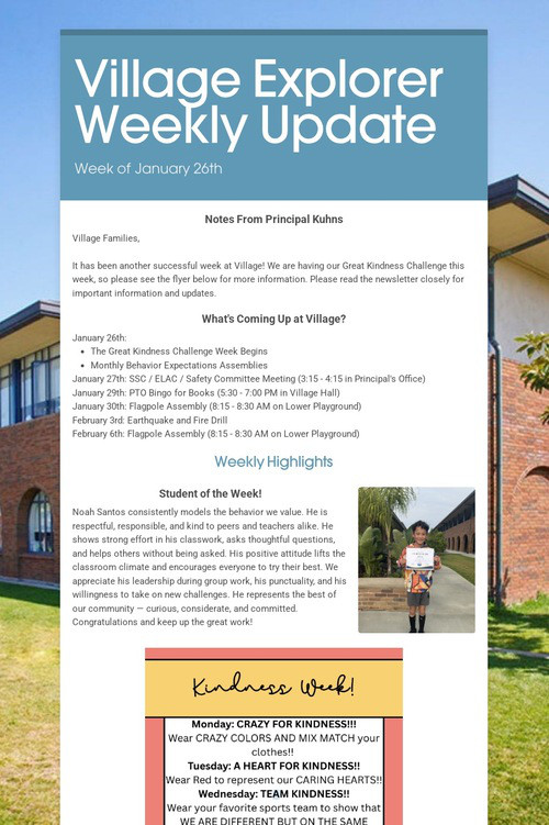 Village Explorer Weekly Update