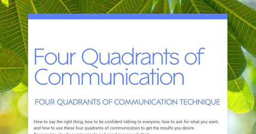 Four Quadrants of Communication