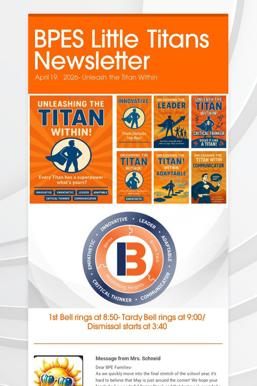 BPES Little Titans Newsletter