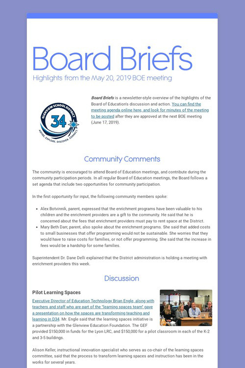 Board Briefs