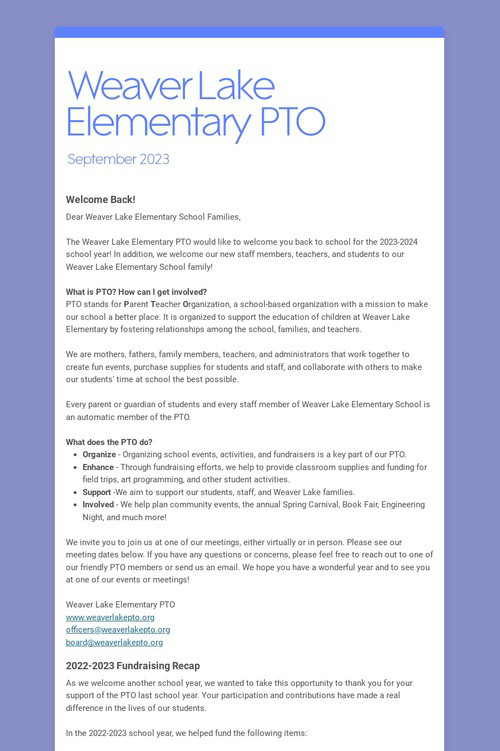 Weaver Lake Elementary PTO