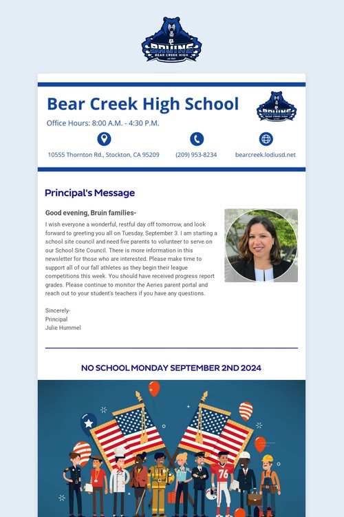 09/01/2024 BCHS Weekly Newsletter
