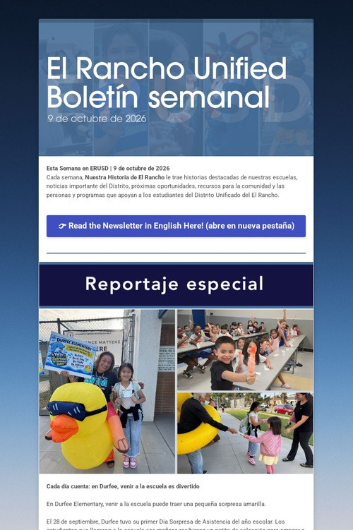 El Rancho Unified Boletín semanal
