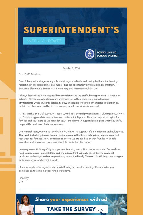 Superintendent's Weekly Update