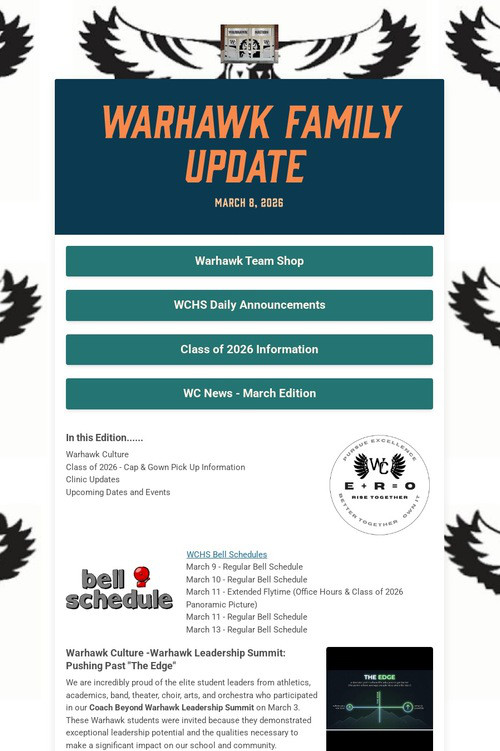 Warhawk Family Update