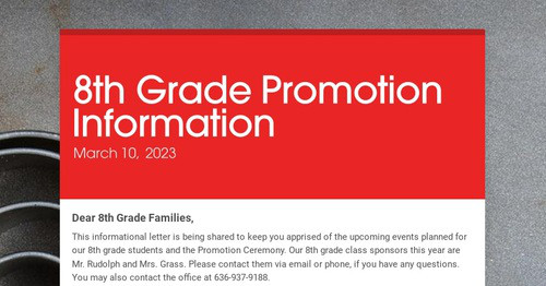 8th Grade Promotion Information