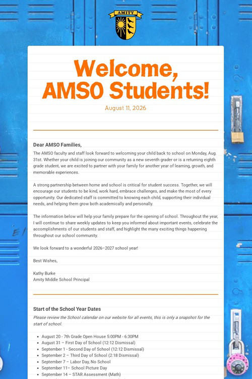 Welcome, AMSO Students!