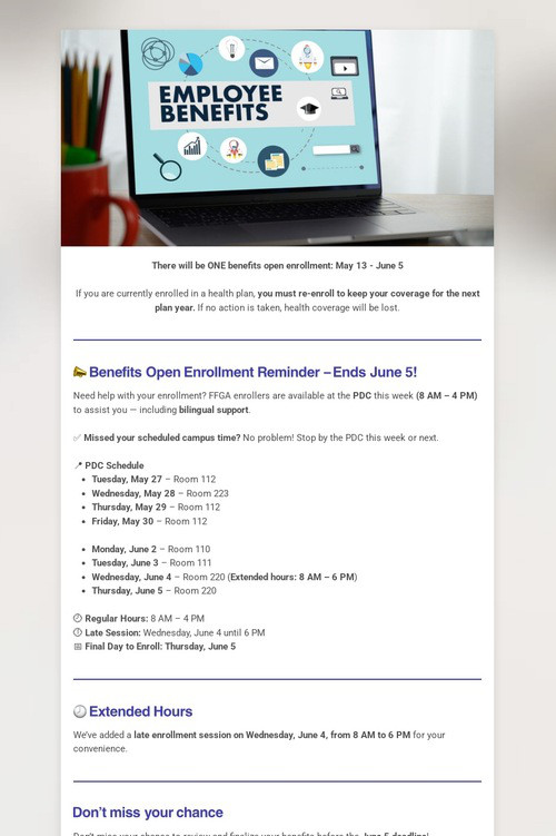 Benefits open enrollment
