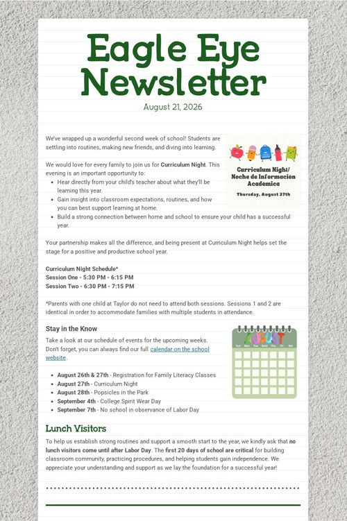 Eagle Eye Newsletter