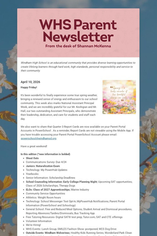 WHS Parent Newsletter