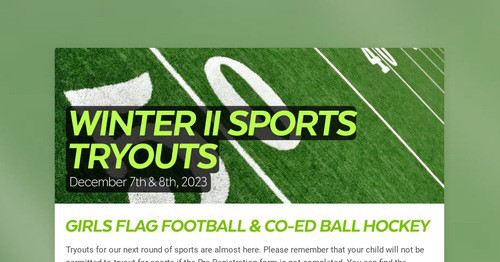 WINTER II SPORTS TRYOUTS
