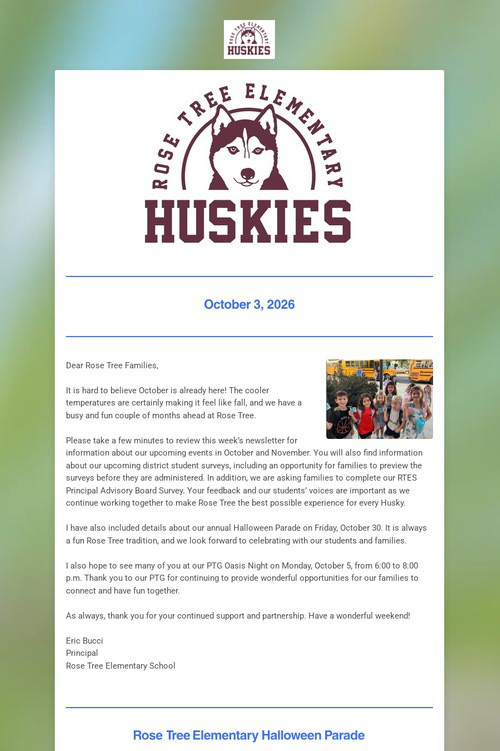 Rose Tree Elementary Weekly Update