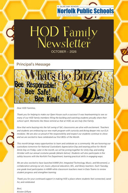 HOD Family Newsletter