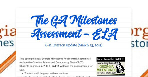 The GA Milestones Assessment - ELA | Smore Newsletters