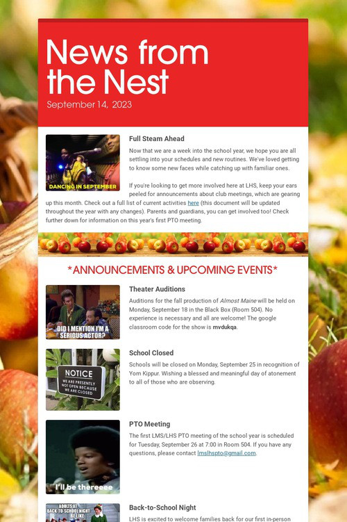 News from the Nest