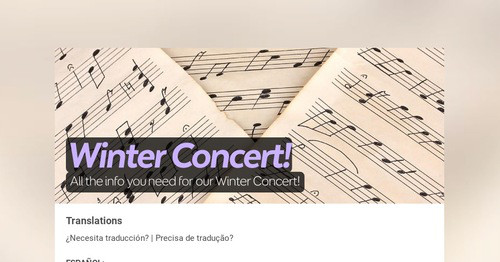 Winter Concert!
