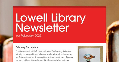 Lowell Library Newsletter