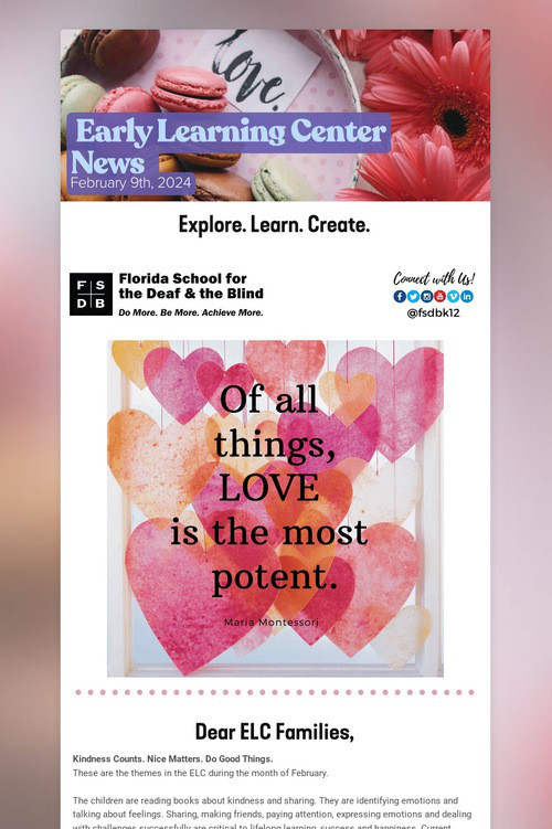 Early Learning Center News