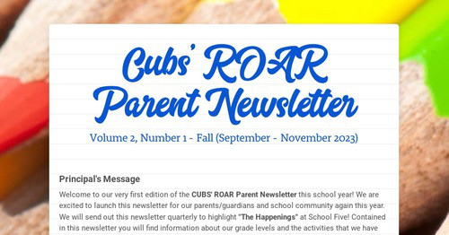 Cubs' ROAR Newsletter