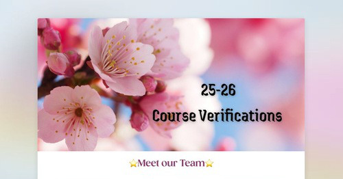 25-26 Course Verification