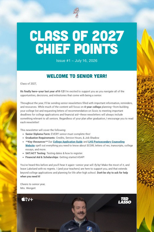 Class of 2027 Chief Points