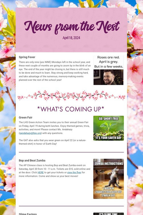 News from the Nest