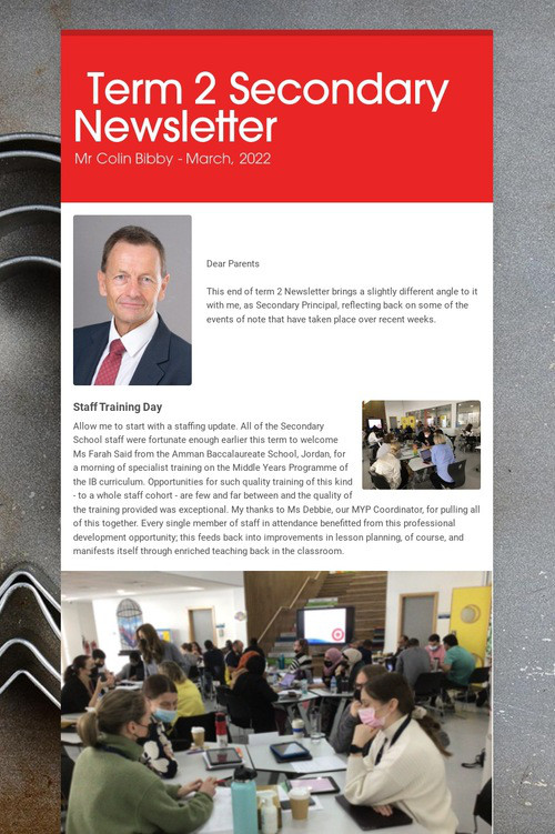 Term 2 Secondary Newsletter