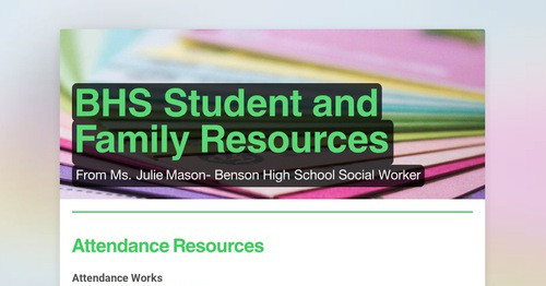 BHS Student and Family Resources