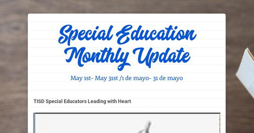 Special Education Monthly Update