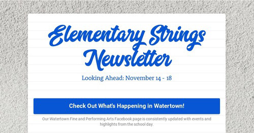 Elementary Strings Newsletter