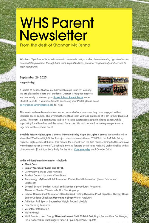 WHS Parent Newsletter