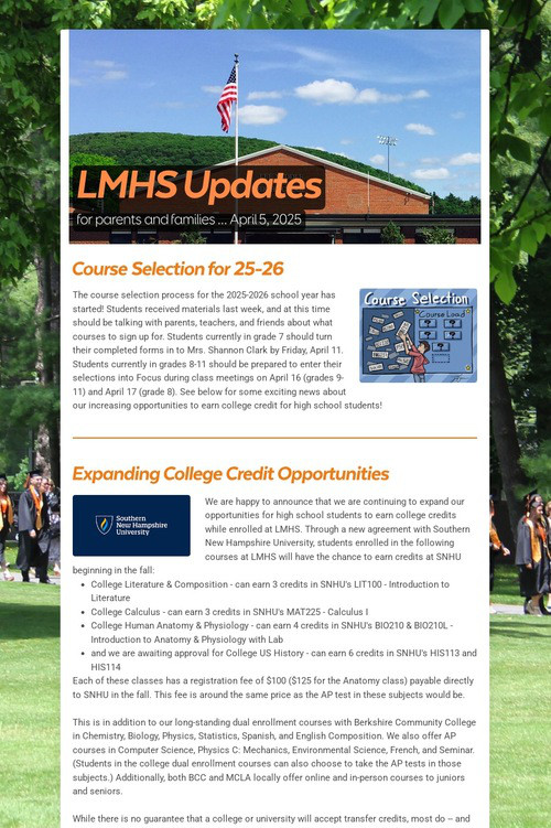 LMHS Updates
