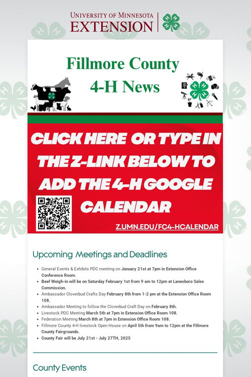 Fillmore County 4-H News