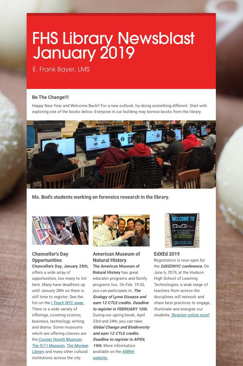 FHS Library Newsblast January 2019