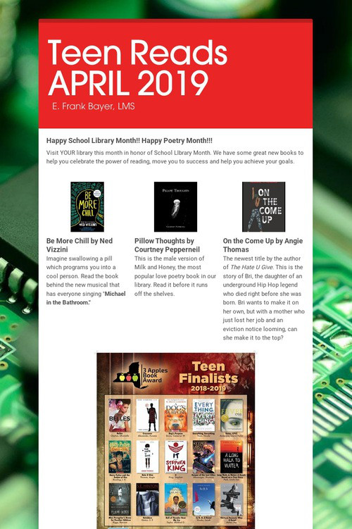 Teen Reads APRIL 2019