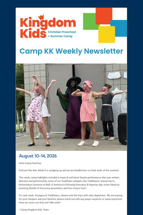 Camp Kingdom Kids: August 10-14