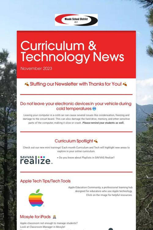 Curriculum & Technology News