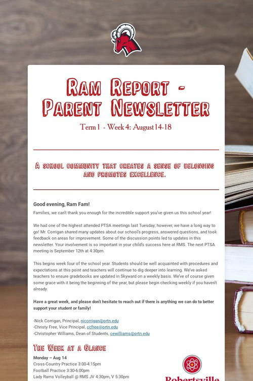 Ram Report - Parent Newsletter