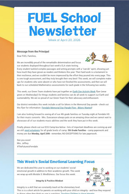 FUEL School Newsletter