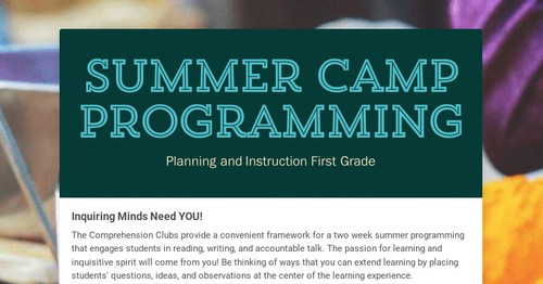 Summer Camp Programming | Smore Newsletters